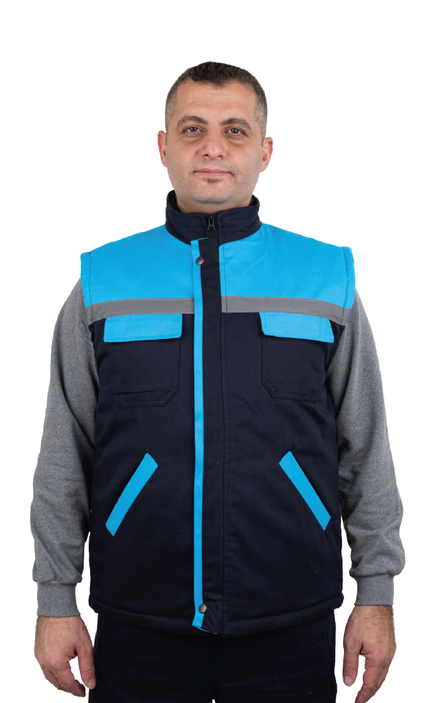 LACİVERT/TURKUAZ GABARDİN YELEK
